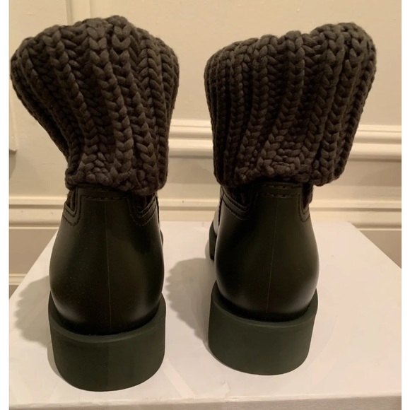 Authentic Moncler Ginette Waterproof Rain Boot Knit Cuff US 11, 41 Italy New - Picture 4 of 9